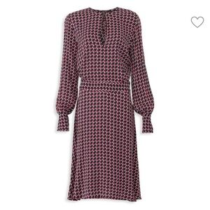 Equipment houndstooth star magnolia retro bubble sleeve midi dress 4
